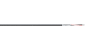 1PR 24AWG Overall Foil RS-232 Cable - Grey Sheath