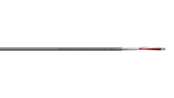 2CE 18AWG Overall Foil Shield Audio & Control Cable - Grey PVC