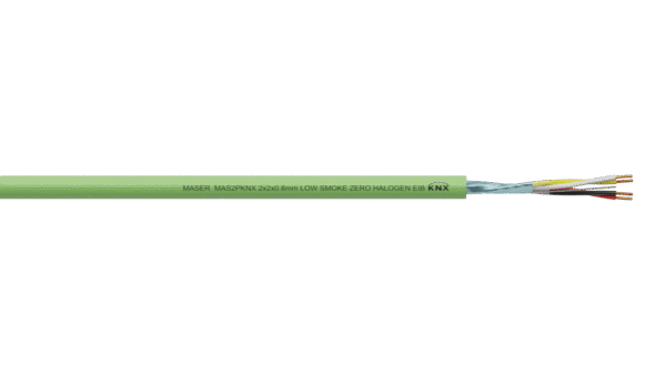 2PR 0.8mm Overall Foil Shield KNX Cable - Green LSZH