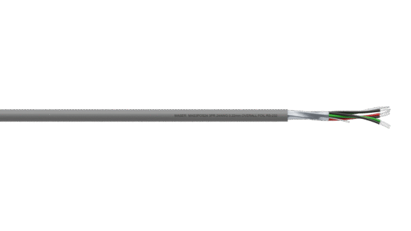 3PR 24AWG Overall Foil RS-232 Cable - Grey Sheath