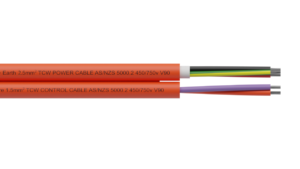 2C+E 2.5mm2 Power + 2 Core 1.5mm2 Control Cable 450/750v - Orange Sheath