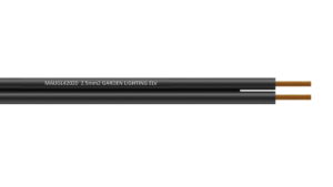 2 Core 1.3mm2 (42/0.20mm) Garden Lighting Cable (ELV) - Black Sheath