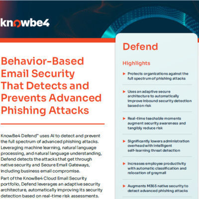 Boost your email security with KnowBe4 Defend and Protect