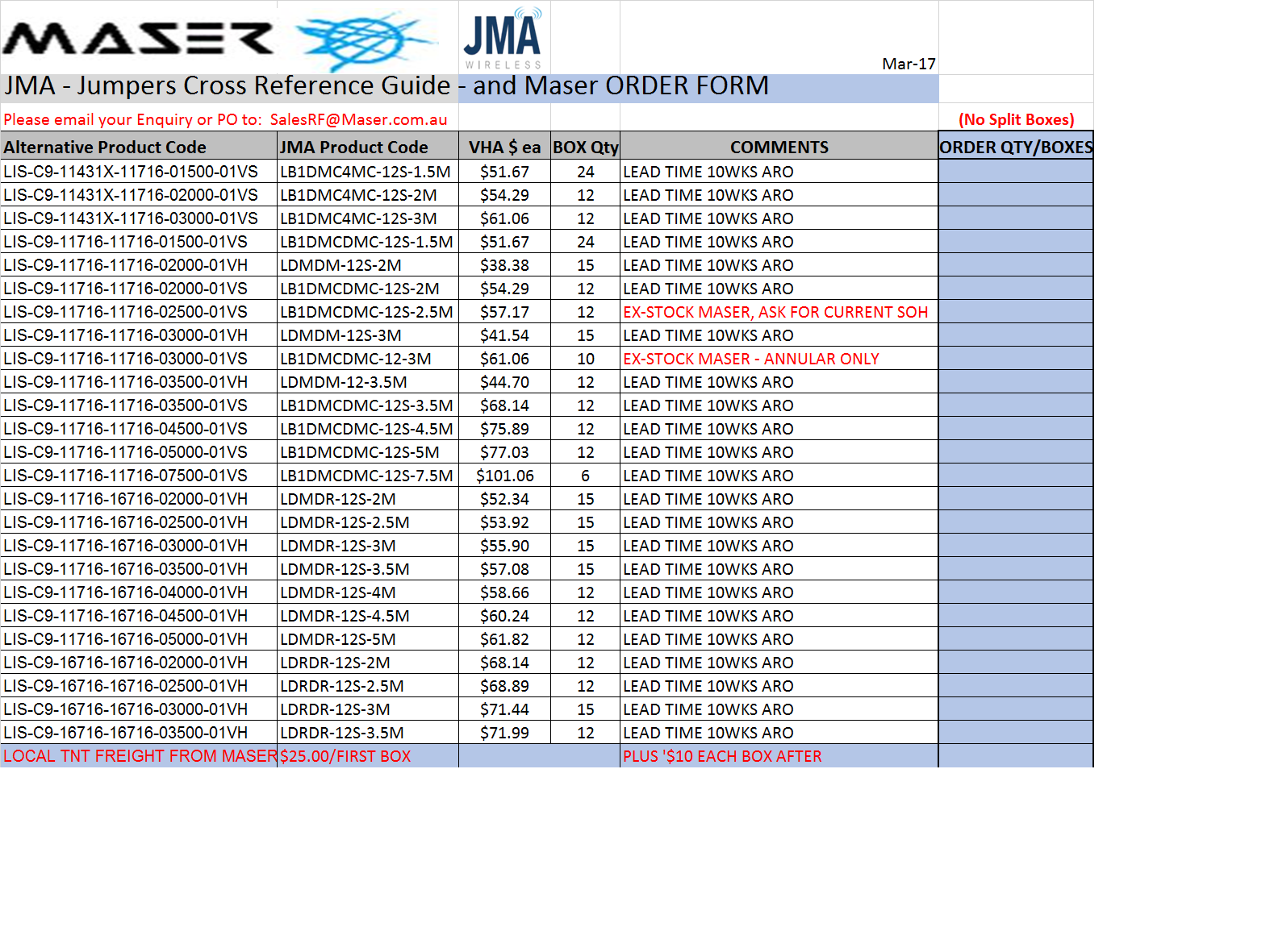 Order your JMA Jumpers from Maser today!